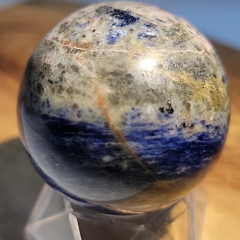 50mm Sunset Blue Sodalite Gemstone Sphere Chakra Reiki Healing Sculpture - Picture 6 of 9